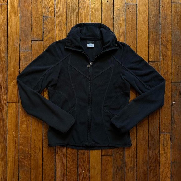 Vintage Y2K Nike Therma Fit 2002 Women's Black Fleece Athletic Sweatshirt Jacket - Picture 1 of 7